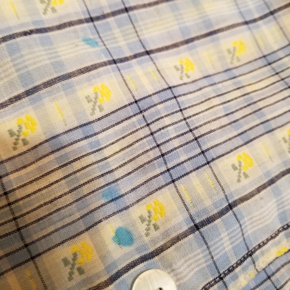 Classic Elements Woman Casual Blue Plaid w/Flowers Button-up Front Size 22W - Picture 8 of 8